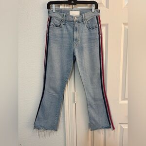 MOTHER Jeans with Red and Black Stripes